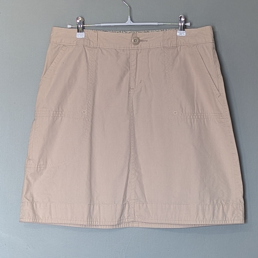 Woolrich Women's Organic Cotton‎ Blend Khaki Skirt Outdoor Minimalist Summer Y2K
